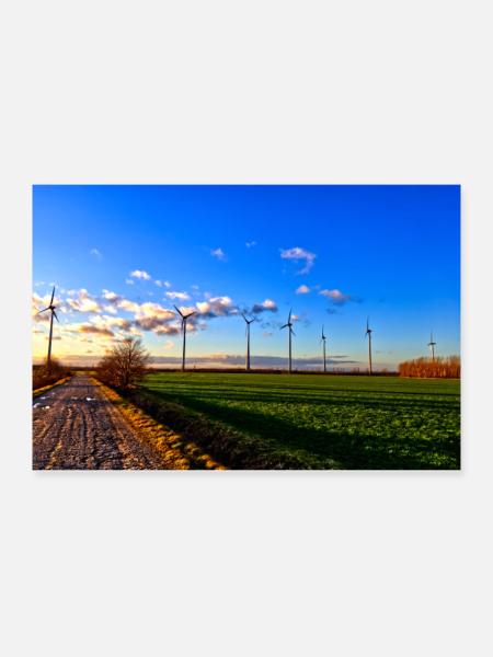 Windrad - Poster 30x20 cm - Weiß