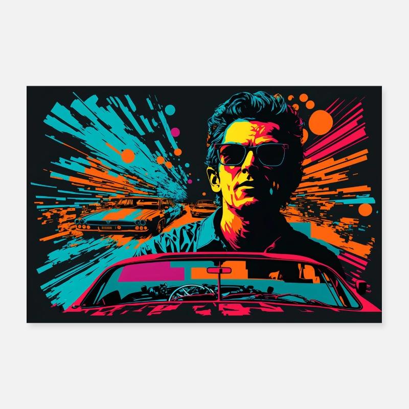Racing Driver Abstract Art Poster 12" x 8" (30x20 cm)
