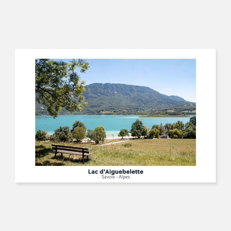 Plage du Sougey, lac d'Aiguebelette Poster 30 x 20 cm