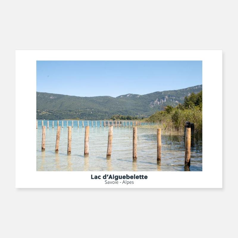 Lac d'Aiguebelette in Lépin le Lac - Poster 30x20 cm - Weiß