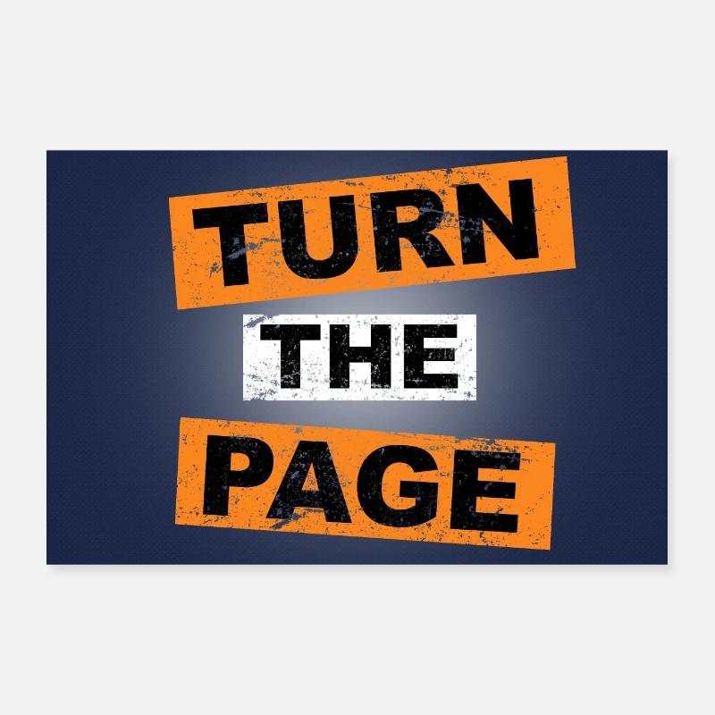 Turn the Page saying lettering Poster 12" x 8" (30x20 cm)