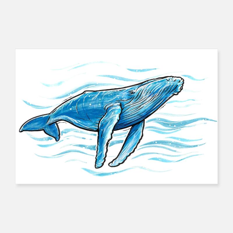 Humpback whale Poster 12" x 8" (30x20 cm)