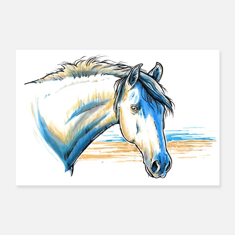 Portrait de cheval Poster 30 x 20 cm