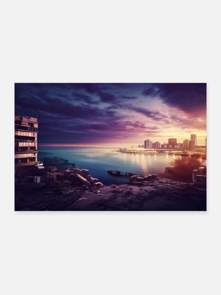 Stadt der Hoffnung - Poster 30x20 cm - Weiß