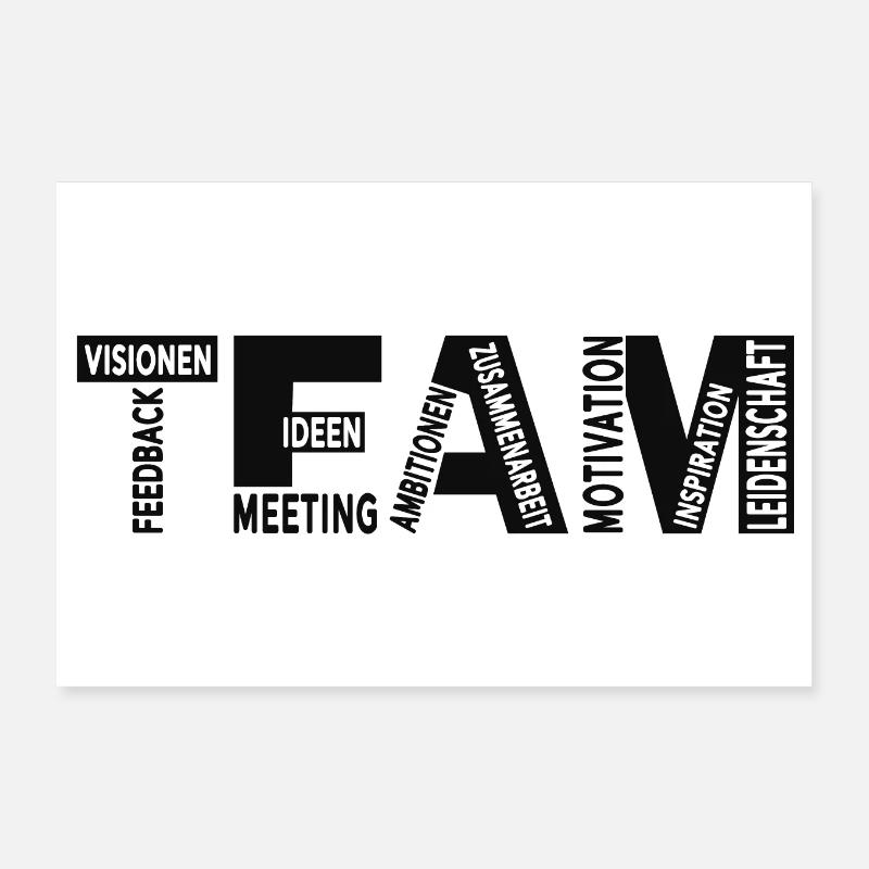 Team Teamwork Leitsprüche Poster 30x20 cm
