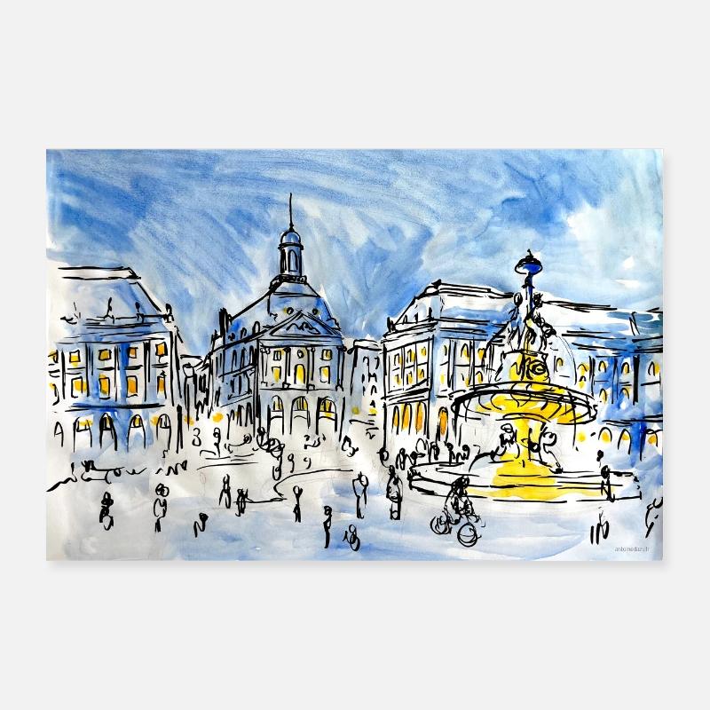 Place de la Bourse, Bordeaux Poster 30 x 20 cm