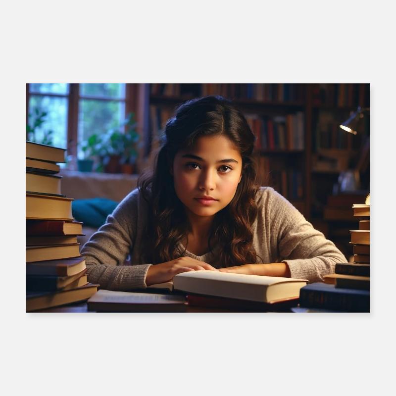Fille étudiant Poster 30 x 20 cm