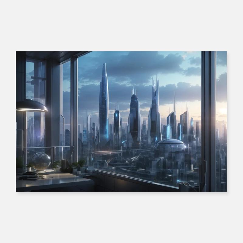 Futuristic 1 - Poster 30x20 cm - Weiß