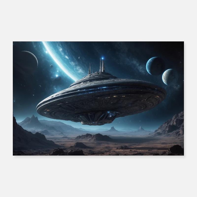 Futuristic 12 - Poster 30x20 cm - Weiß