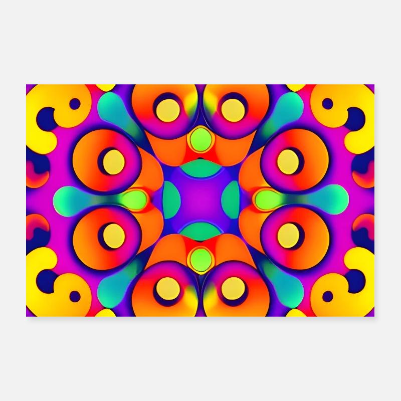 Affiche Papier peint coloré Bakground Psychédélique Poster 30 x 20 cm