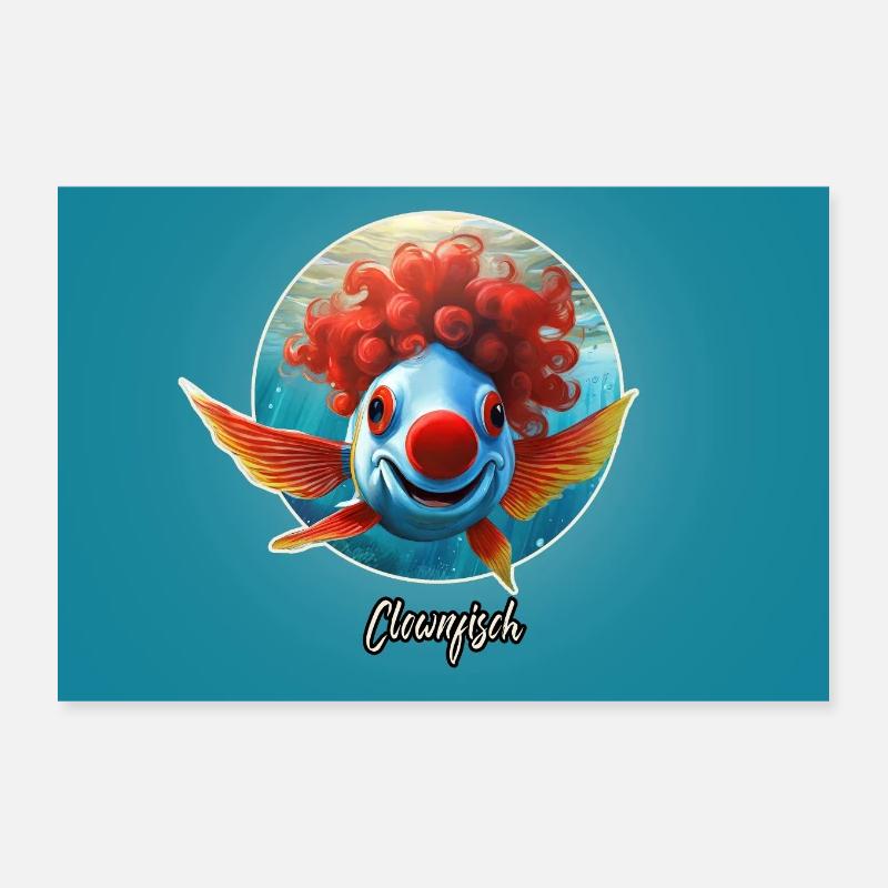 Pun ambiguous german expression - Clownfisch Poster 30x20 cm