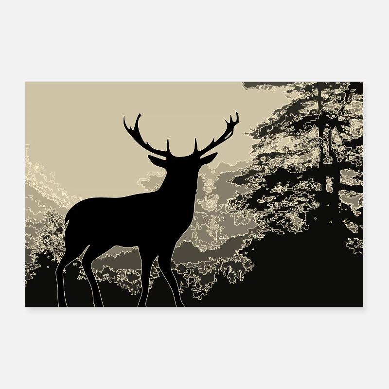 Hirsch Poster 30x20 cm