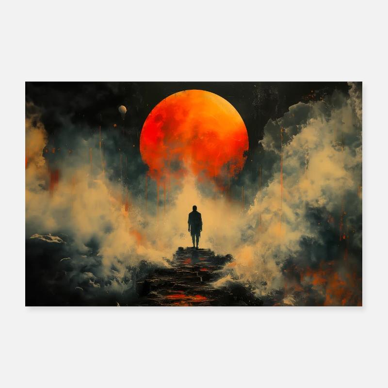 Rote Sonne - Poster 30x20 cm - Weiß