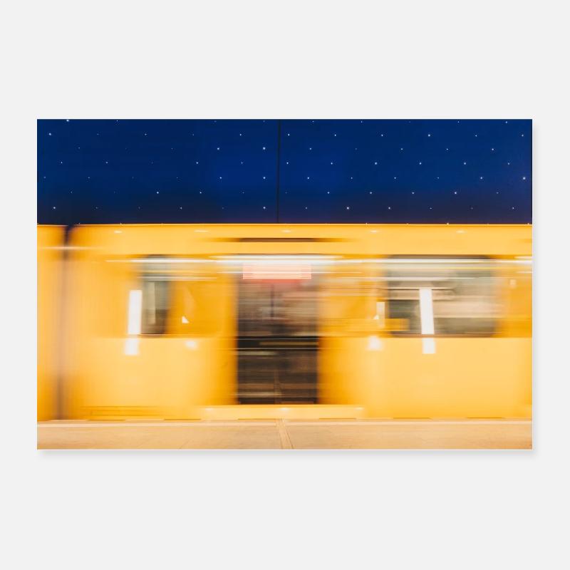 Berlin: Lang eksponering i metroen Poster 30x20 cm