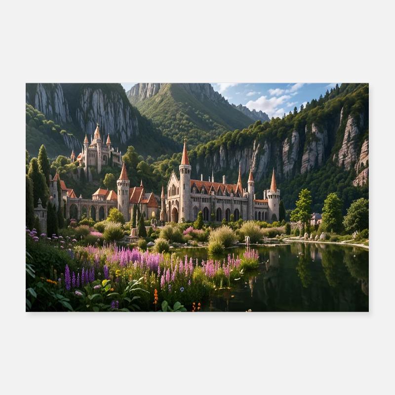 Château dans la nature Poster 30 x 20 cm