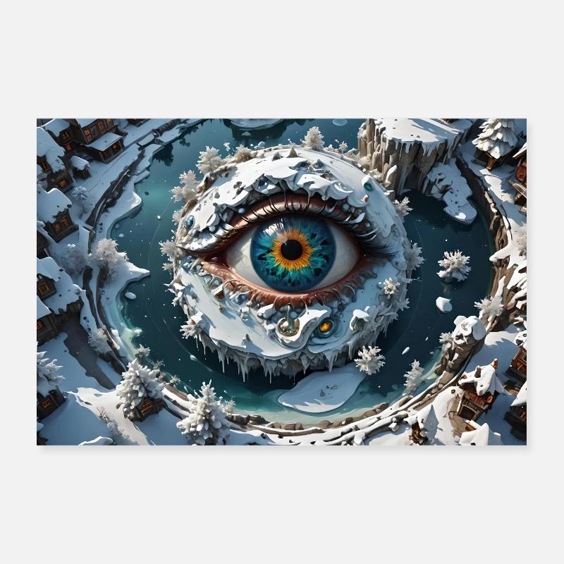 Magical eyes - a glimpse into a winter world Poster 12" x 8" (30x20 cm)