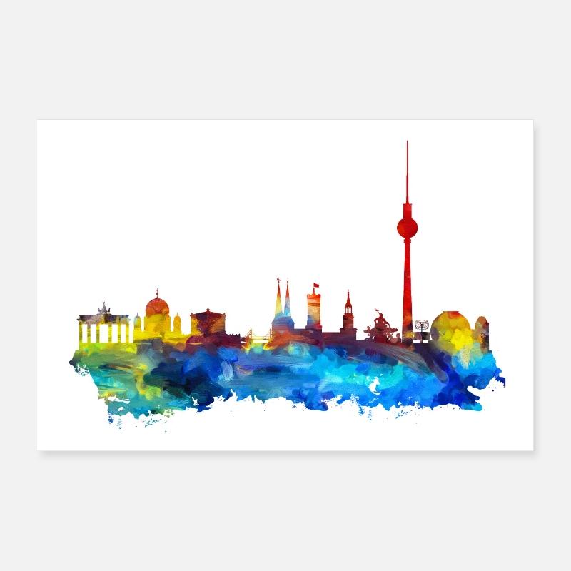 Berlin skyline poster Poster 12" x 8" (30x20 cm)