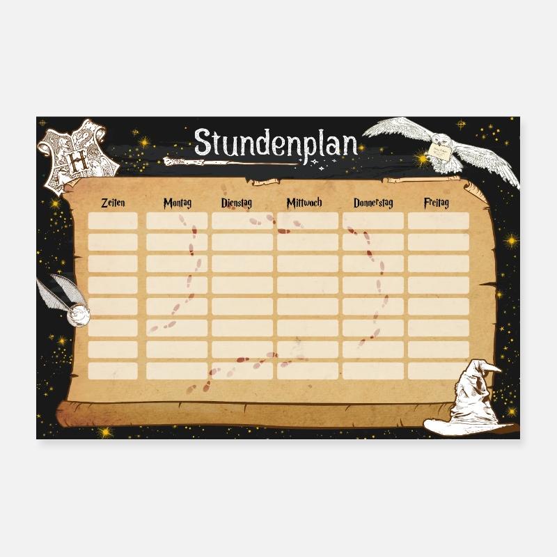 Harry Potter Class Schedule Poster - Poster 30x20 cm - hvid