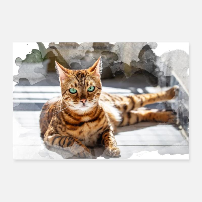 Malerisch Bengal Katze Poster 30x20 cm