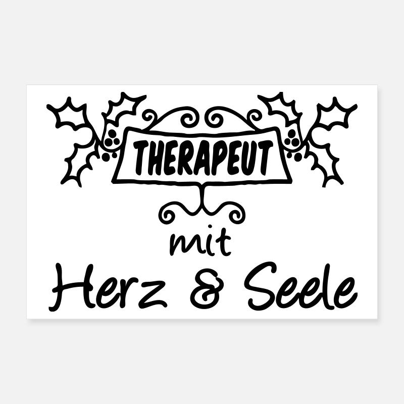 Therapeut - Herz & Seele Geschenk Poster 30x20 cm
