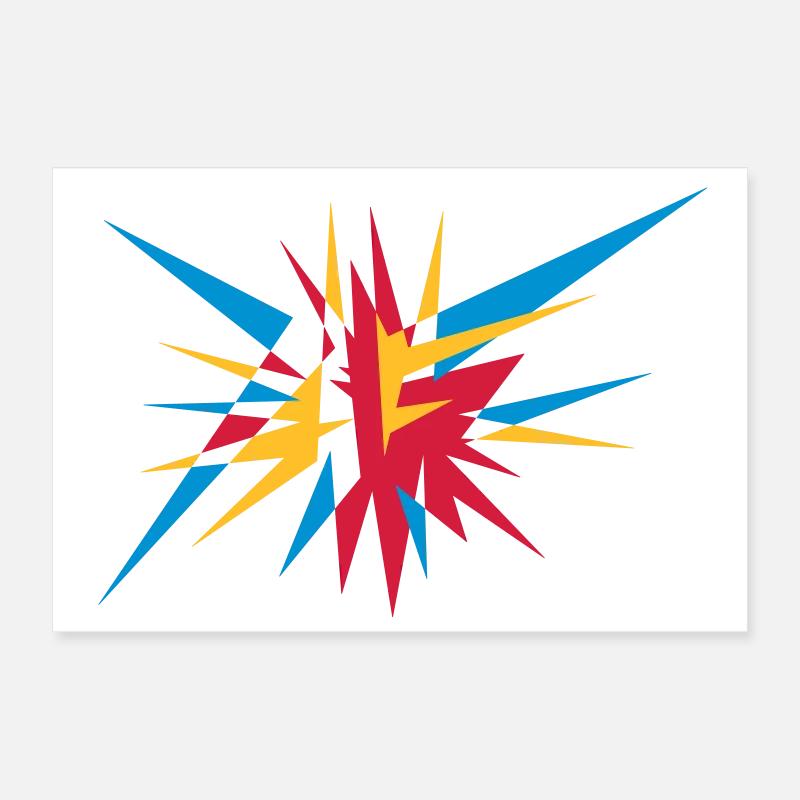 Explosion et les rayons Poster 30 x 20 cm