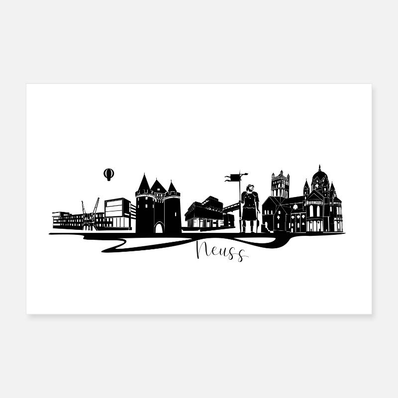 Abstrakte Stadtdesign Neuss Poster 30x20 cm