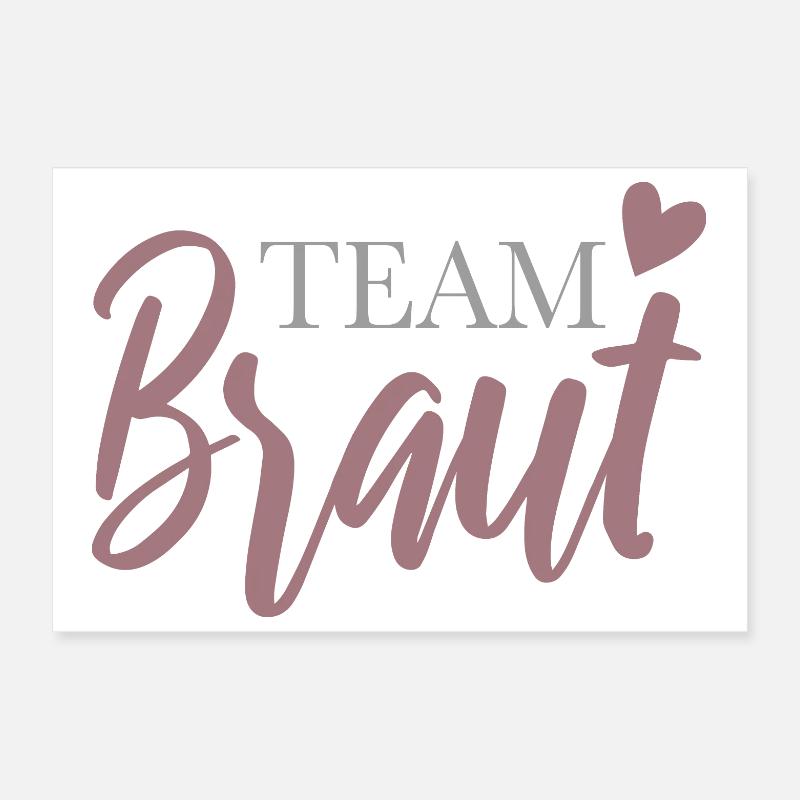Team Bride with Heart Poster 12" x 8" (30x20 cm)