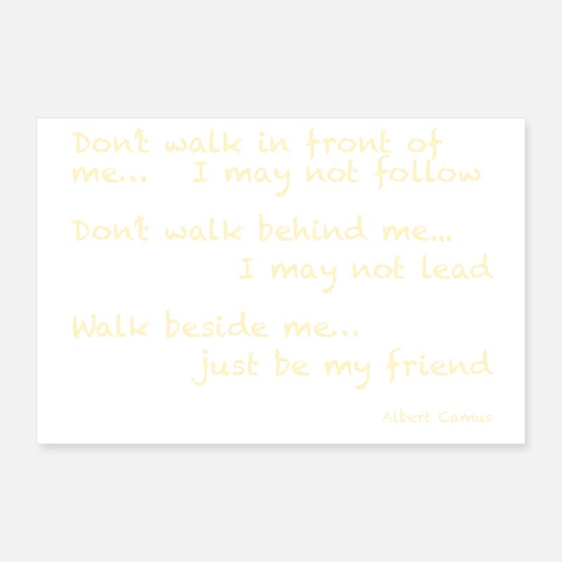 Albert Camus : Ne marchez pas devant moi... Je peux Poster 30 x 20 cm