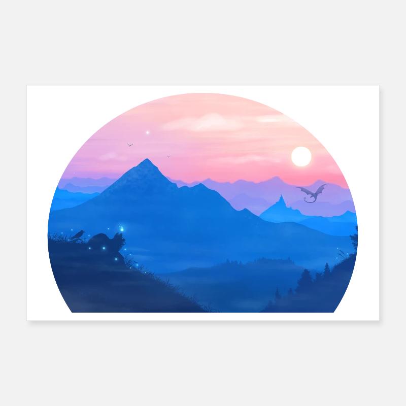 A Stellar Wolf Dream : Les Couleurs de l'Aube Poster 30 x 20 cm