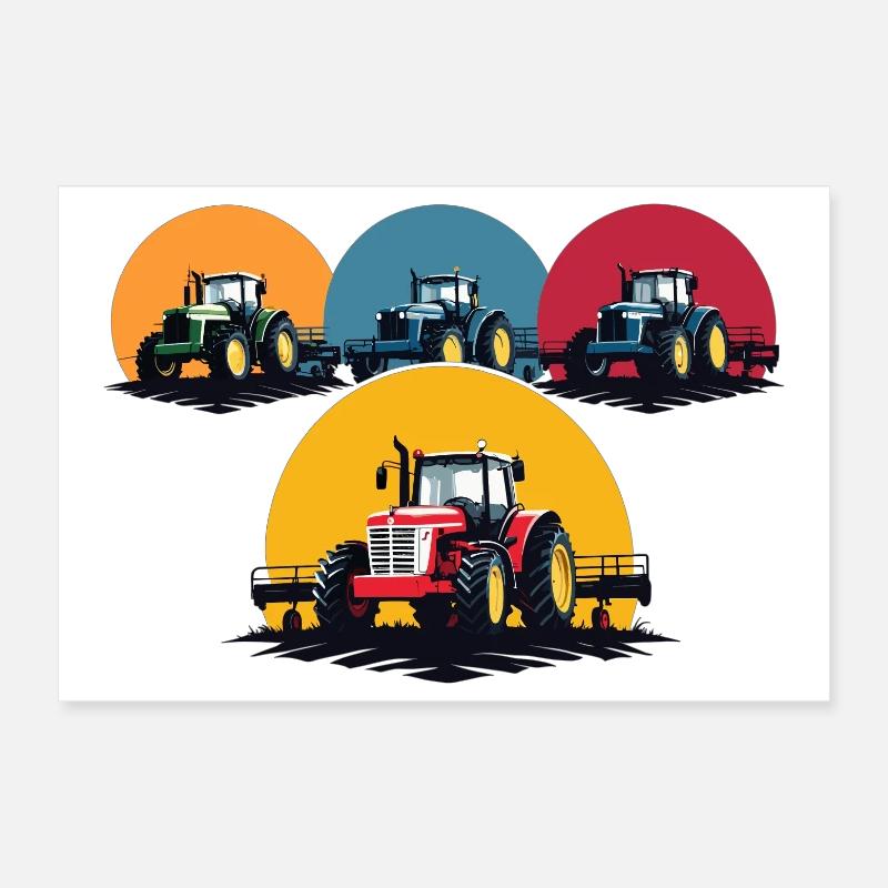 Tracteur agricole Poster 30 x 20 cm