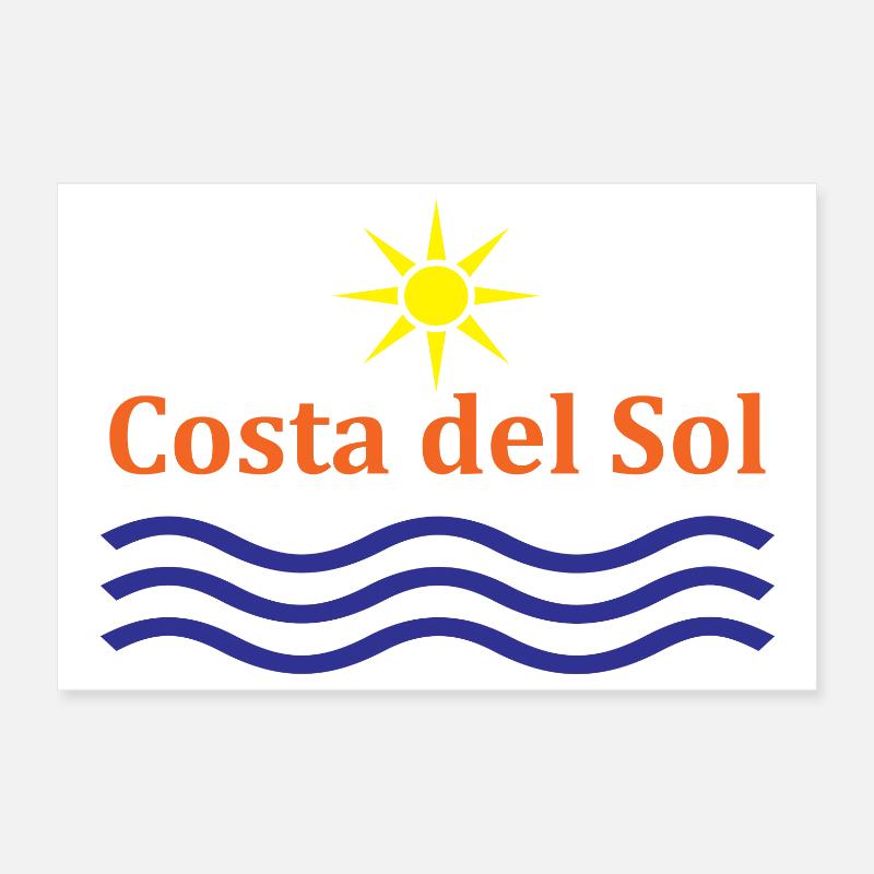 Costa del Sol Design Soleil et Vagues Poster 30 x 20 cm