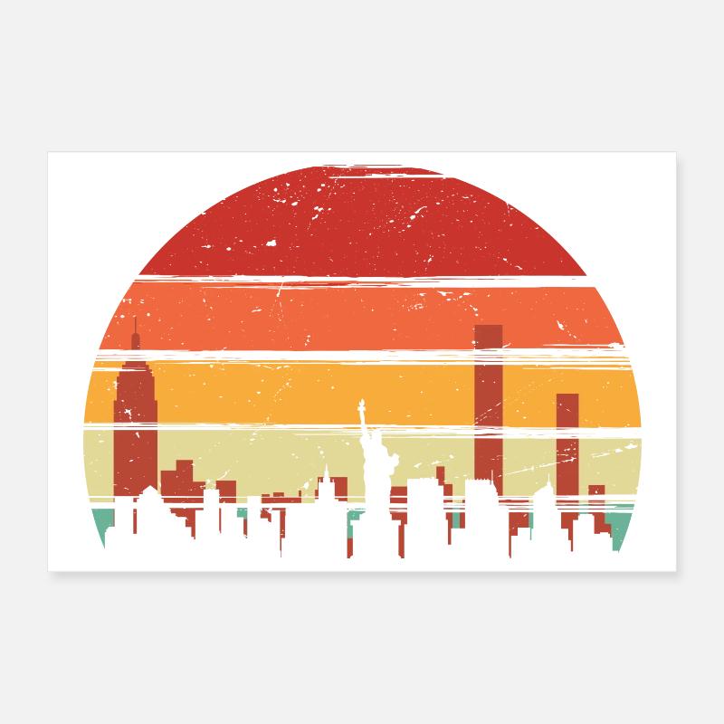 Sunset Skyline Echo Poster 30 x 20 cm