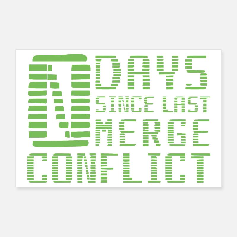 Merge Conflict Software Developer Entwickler Geek Poster 12" x 8" (30x20 cm)