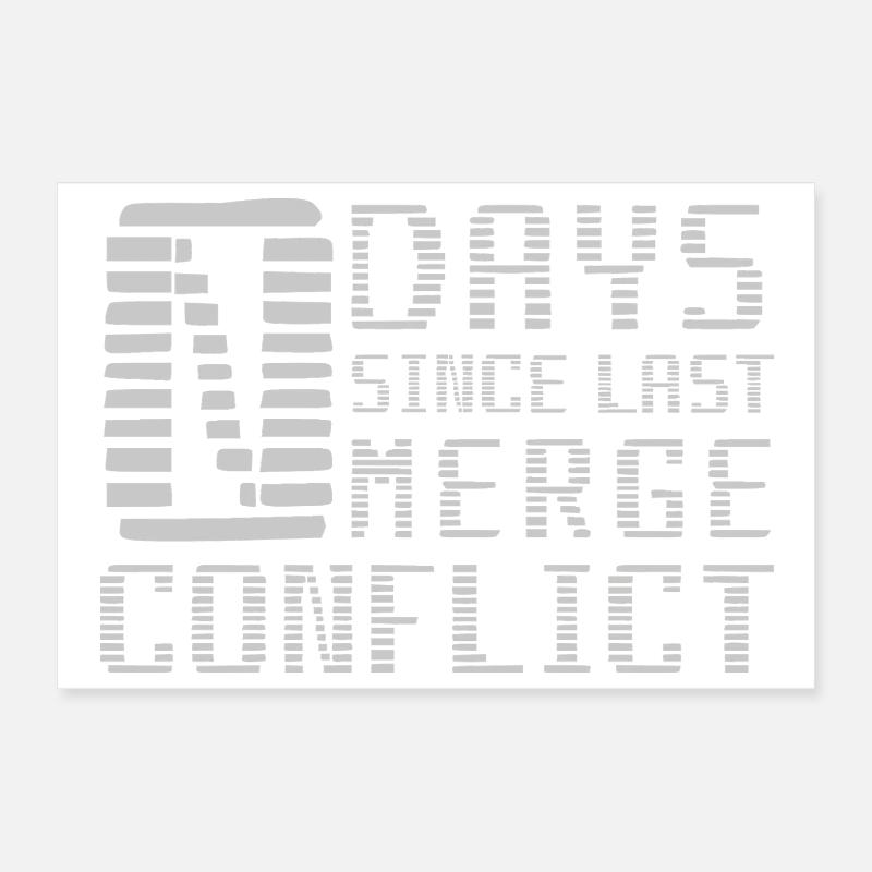 Merge Conflict Software Developer Developer geek Poster 12" x 8" (30x20 cm)