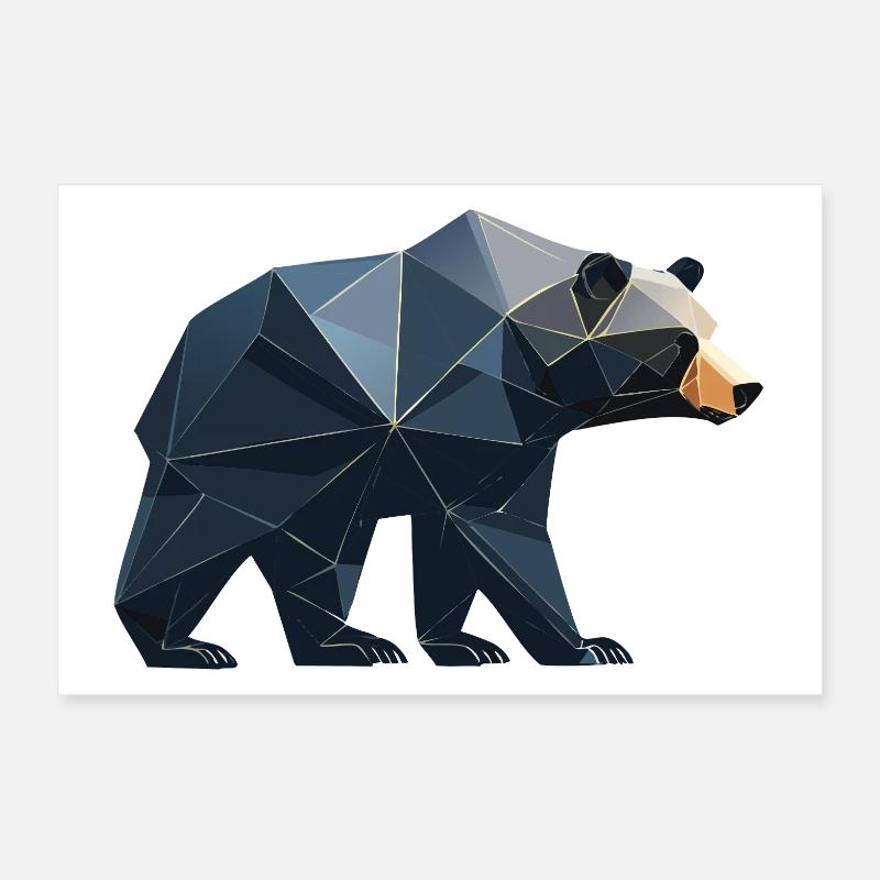 Black Bear Geo Poster 12" x 8" (30x20 cm)