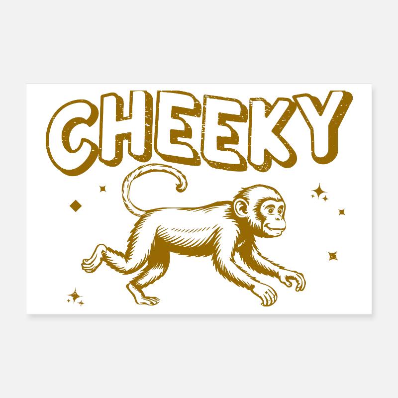 Illustration de singe effronté ludique Poster 30 x 20 cm