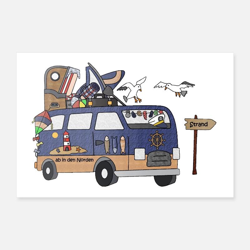 Kuesten Camper ahoi Poster 30x20 cm