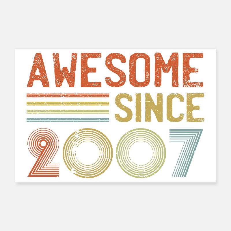 Typographie d'inspiration rétro « Incroyable depuis 2007 » Poster 30 x 20 cm