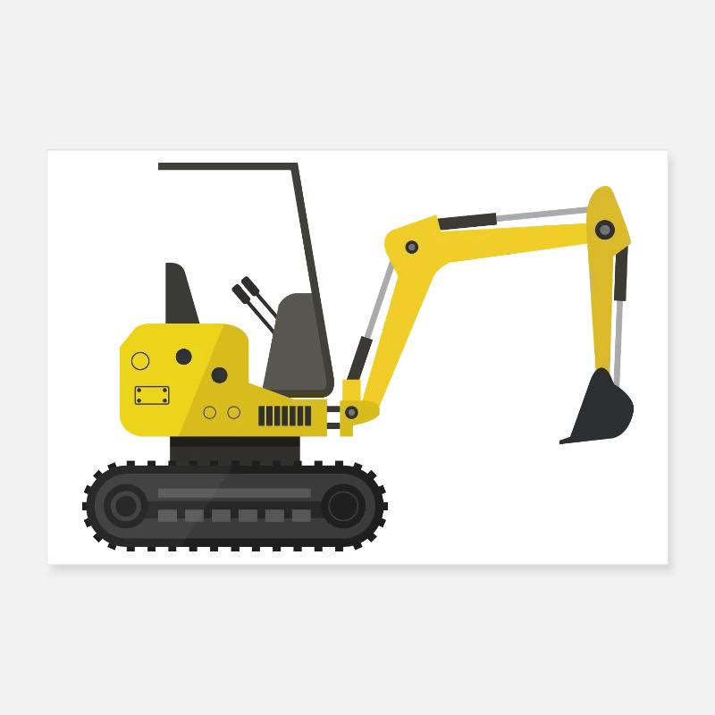 Excavator Poster 12" x 8" (30x20 cm)