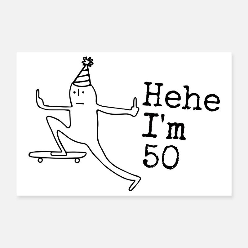 Cadeau pour le 50e anniversaire Drôle 50e 50e Poster 30 x 20 cm