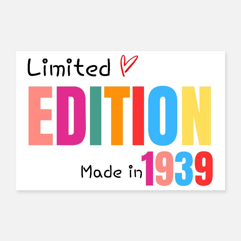 Limited edition Made in 1939 Poster 30 x 20 cm