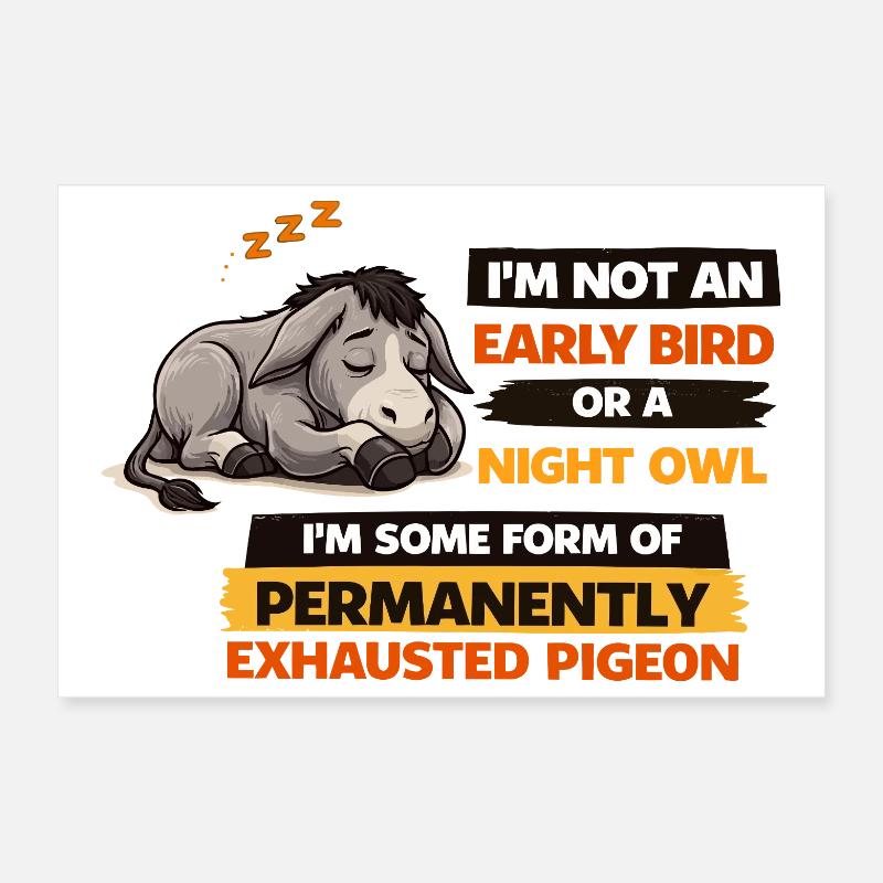 Permanently Exhausted Pigeon Poster 12" x 8" (30x20 cm)