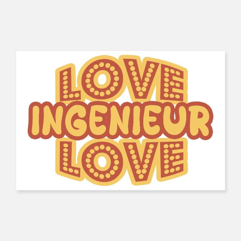 Love Engineer Adore Retro Typer Poster 30 x 20 cm