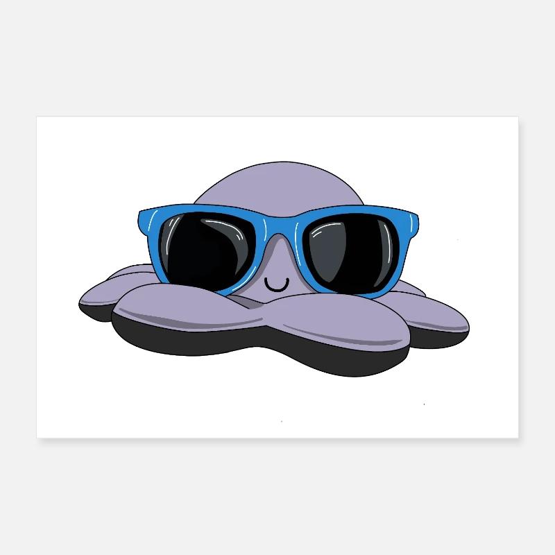 Summer octopus Poster 12" x 8" (30x20 cm)