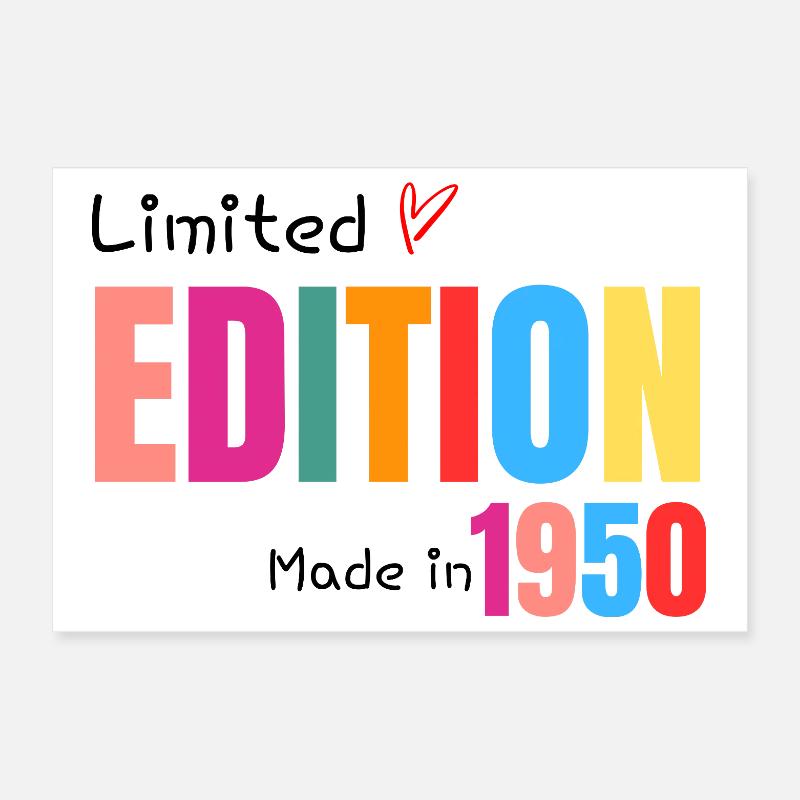 Limited edition Made in 1950 Poster 12" x 8" (30x20 cm)