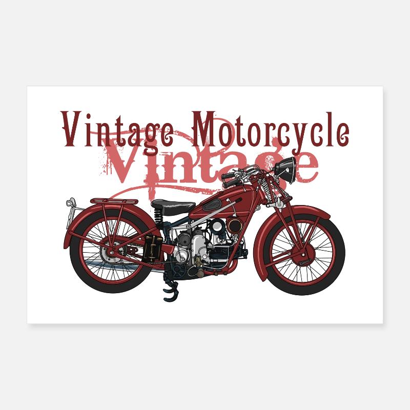 Retro Motorrad Poster 30x20 cm