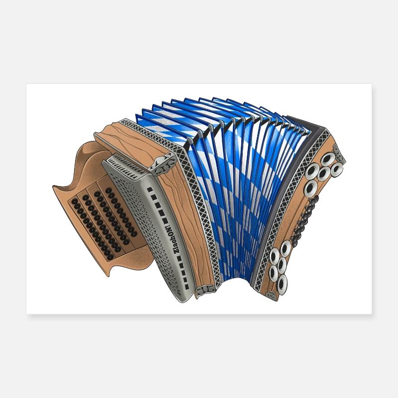 Styrian Harmonica - Bavaria | ZiachON! Poster 12" x 8" (30x20 cm)