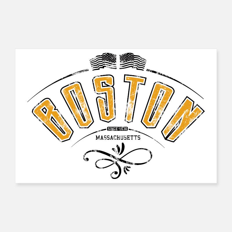 Boston grunge effect Poster 12" x 8" (30x20 cm)