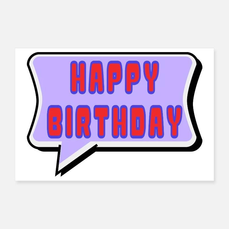 HAPPY BIRTHDAY Poster 12" x 8" (30x20 cm)