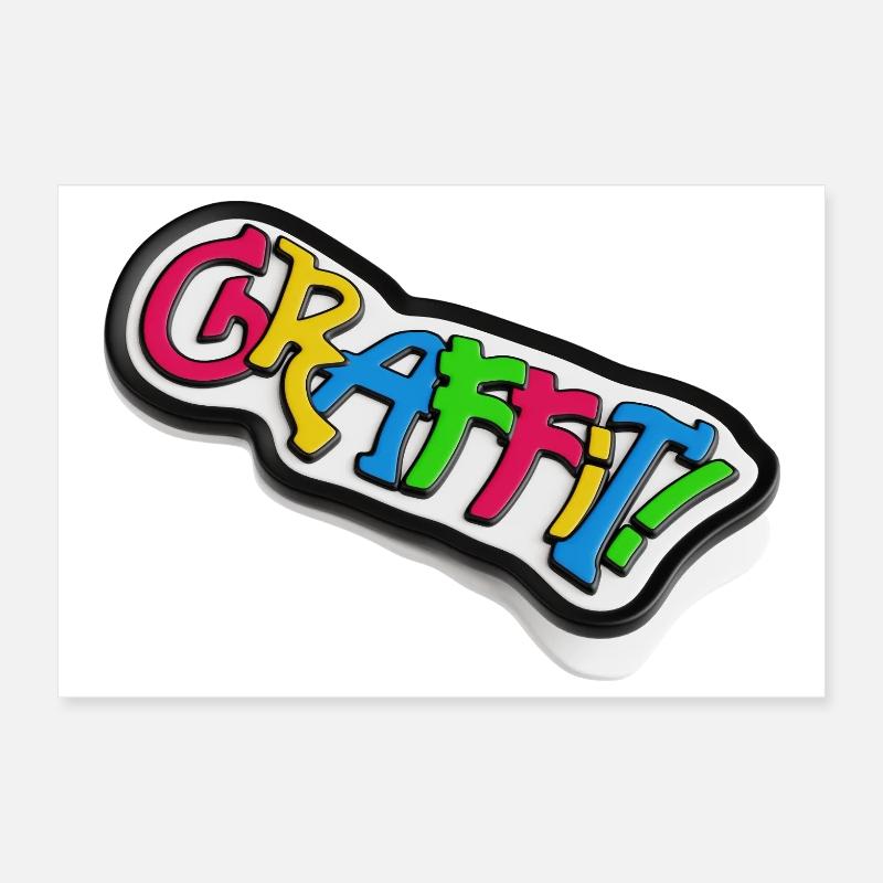 Graffiti lettrage effet 3d Poster 30 x 20 cm
